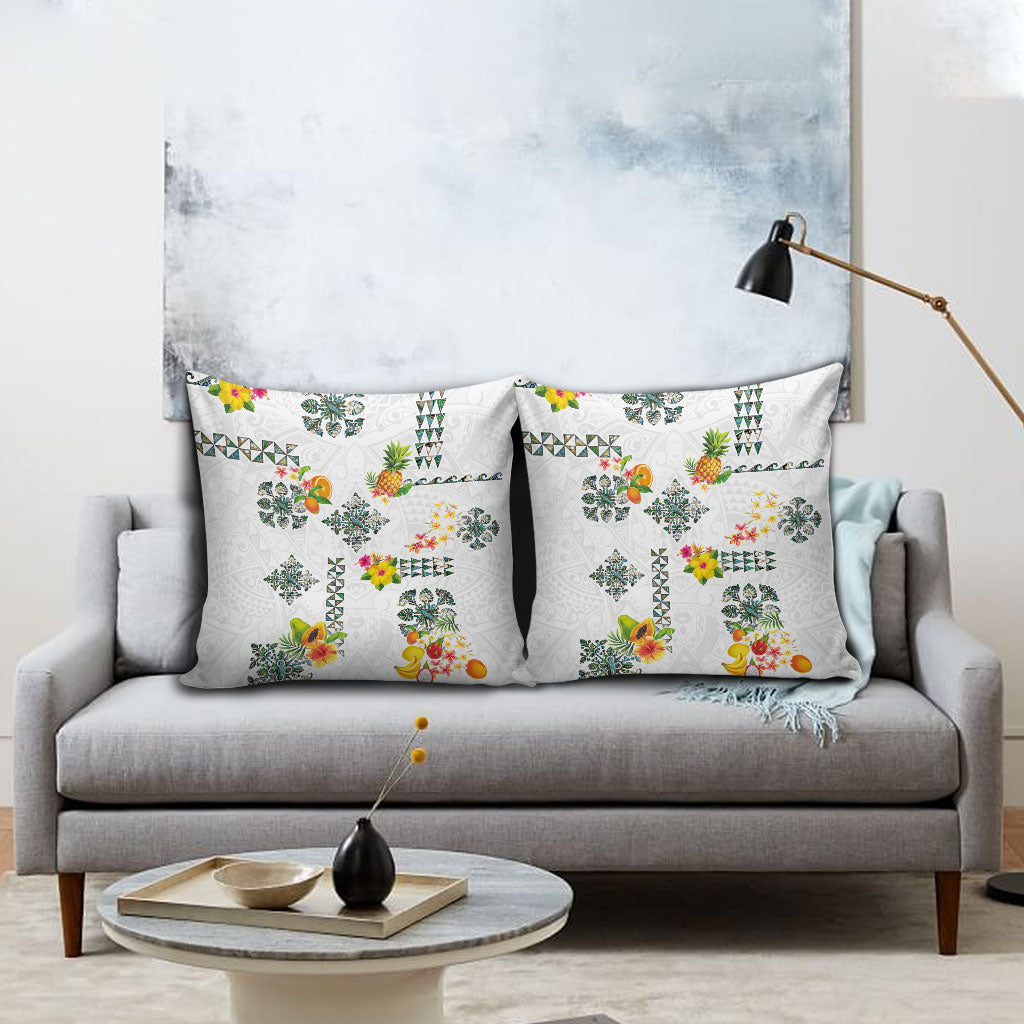 Hawaiian Quilts Pillow Cover Tropical Fruits and Plants