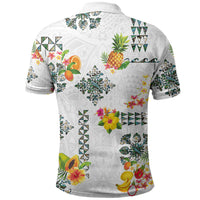 Hawaiian Quilts Polo Shirt Tropical Fruits and Plants