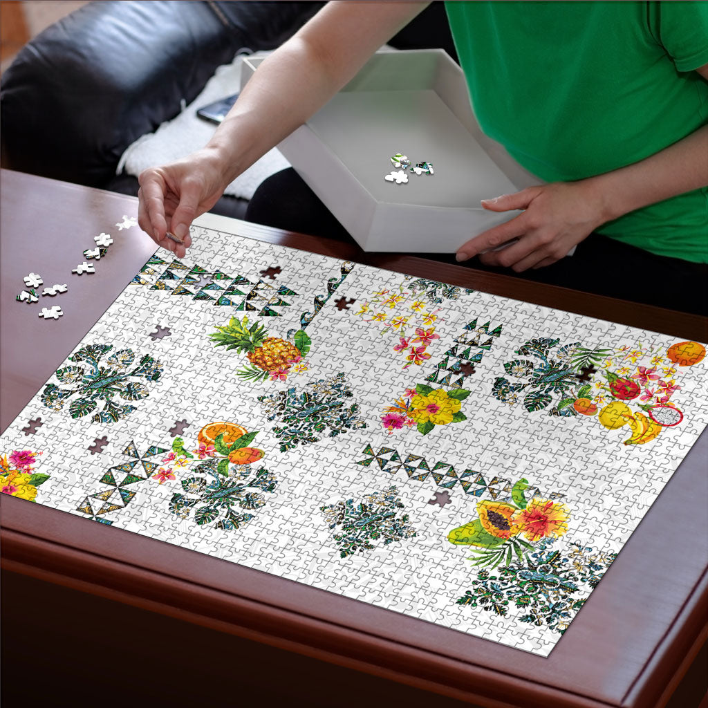 Hawaiian Quilts Puzzle Tropical Fruits and Plants