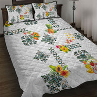 Hawaiian Quilts Quilt Bed Set Tropical Fruits and Plants