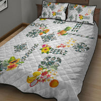 Hawaiian Quilts Quilt Bed Set Tropical Fruits and Plants
