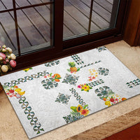 Hawaiian Quilts Rubber Doormat Tropical Fruits and Plants