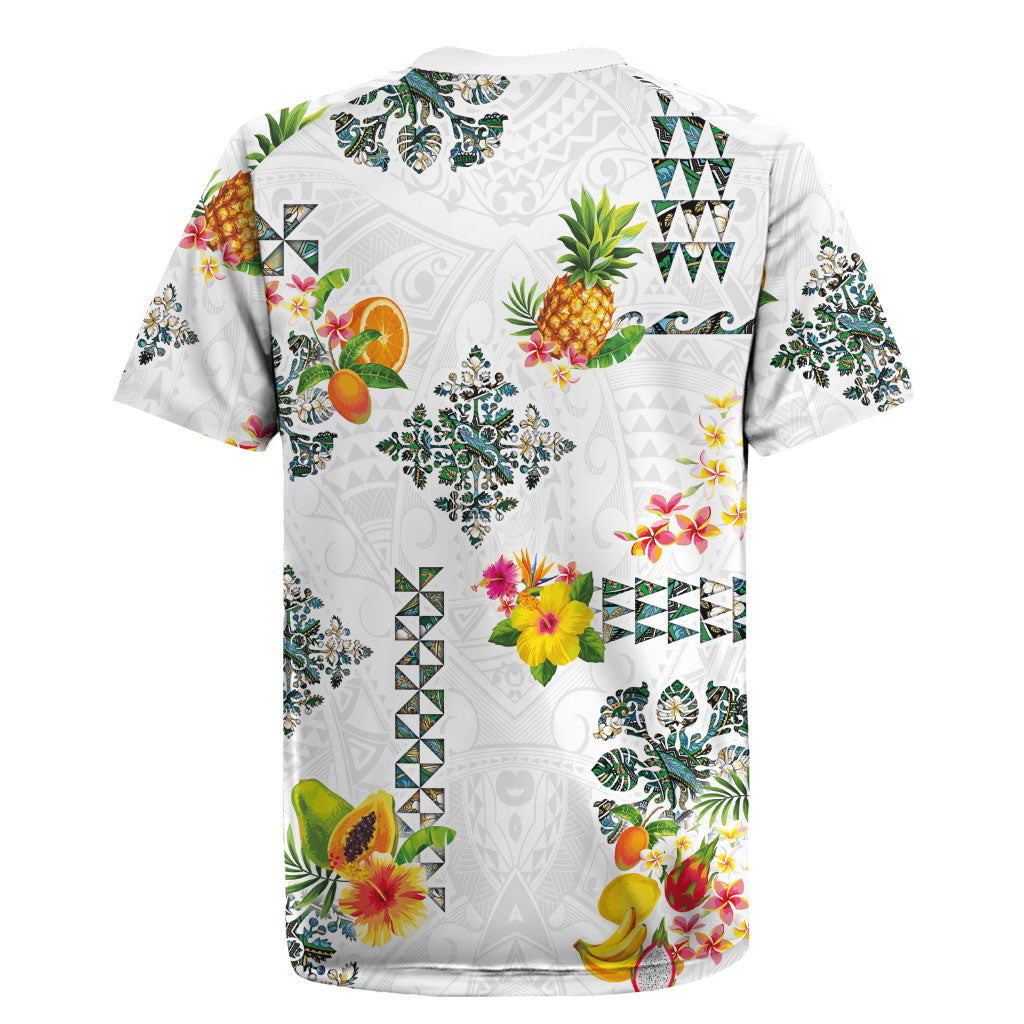 Hawaiian Quilts Rugby Jersey Tropical Fruits and Plants