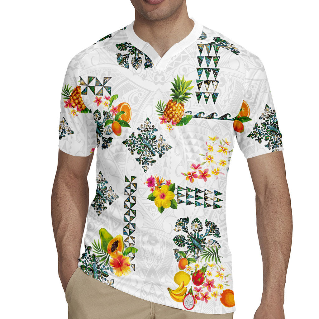 Hawaiian Quilts Rugby Jersey Tropical Fruits and Plants