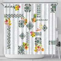 Hawaiian Quilts Shower Curtain Tropical Fruits and Plants
