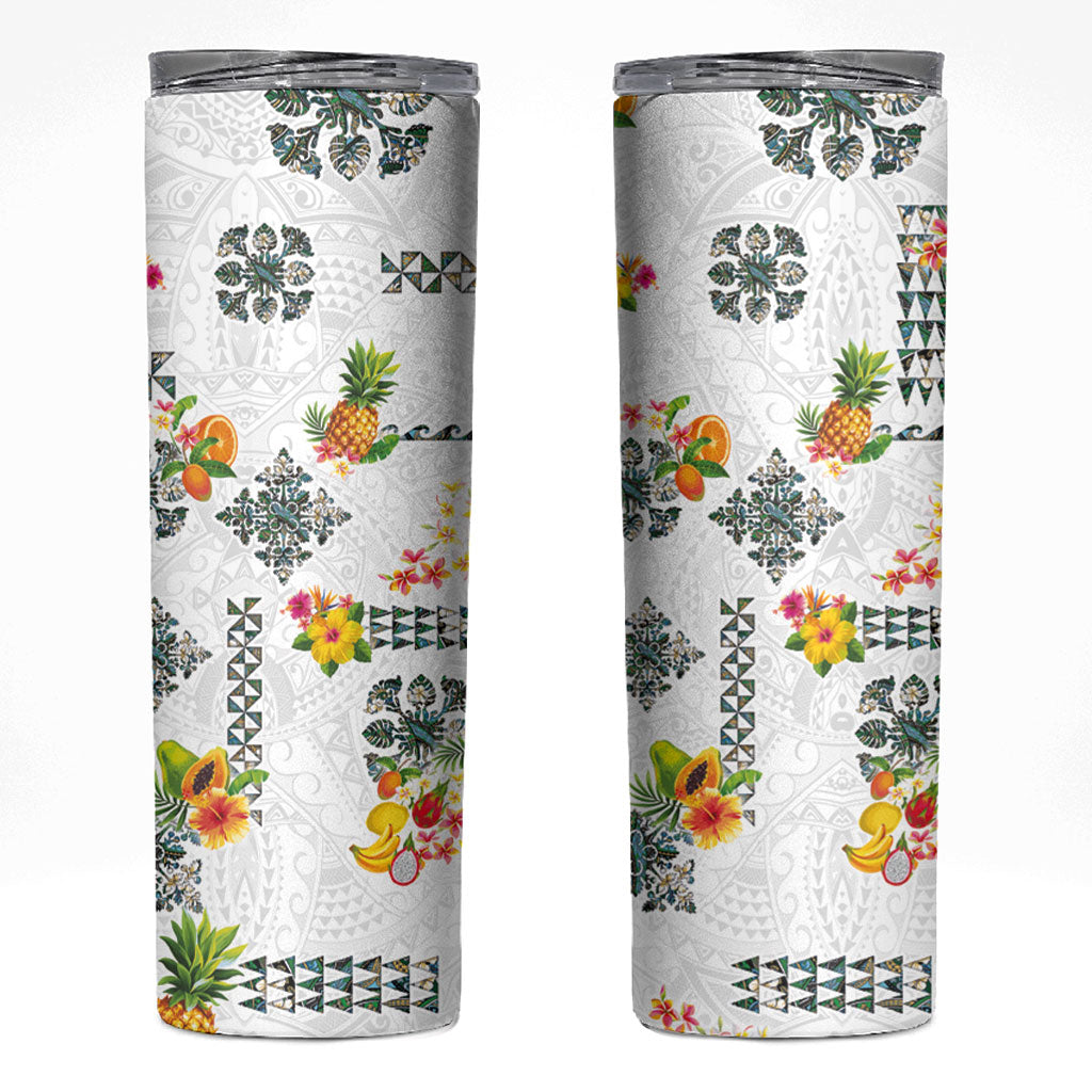 Hawaiian Quilts Skinny Tumbler Tropical Fruits and Plants