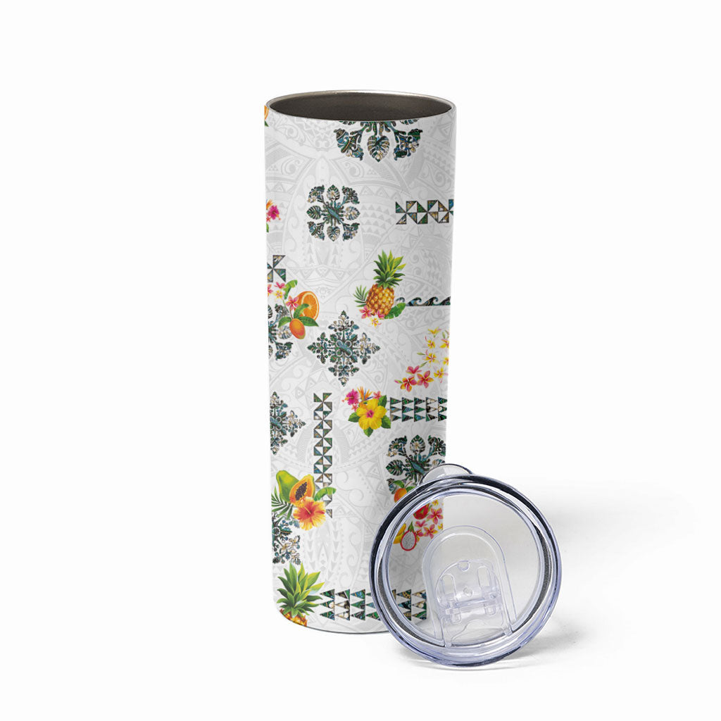 Hawaiian Quilts Skinny Tumbler Tropical Fruits and Plants