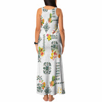Hawaiian Quilts Tank Maxi Dress Tropical Fruits and Plants