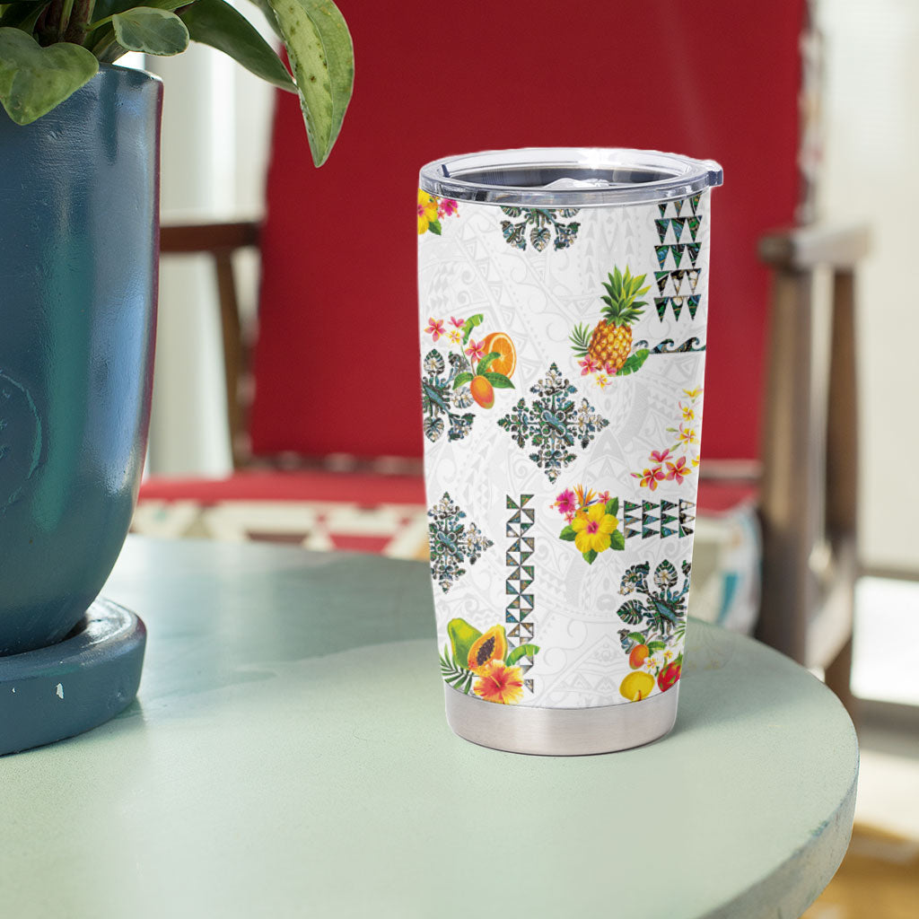 Hawaiian Quilts Tumbler Cup Tropical Fruits and Plants