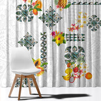 Hawaiian Quilts Window Curtain Tropical Fruits and Plants