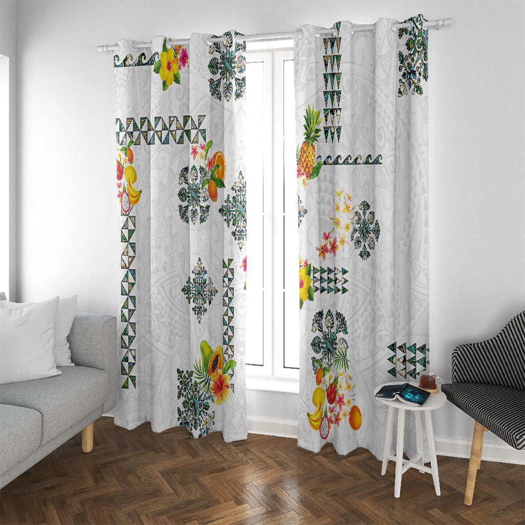 Hawaiian Quilts Window Curtain Tropical Fruits and Plants