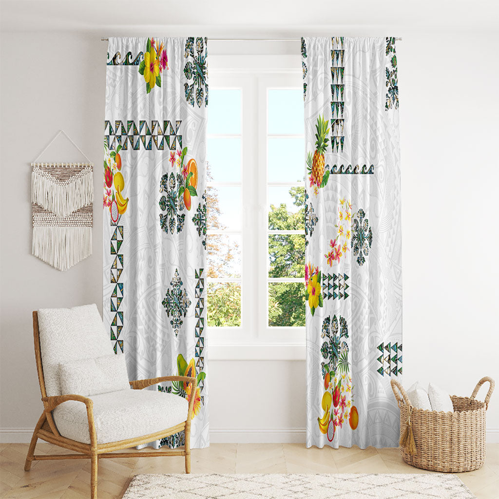 Hawaiian Quilts Window Curtain Tropical Fruits and Plants
