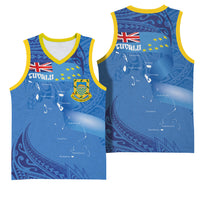 Tuvalu Heritage Basketball Jersey Map of the Islands and Polynesia Pattern