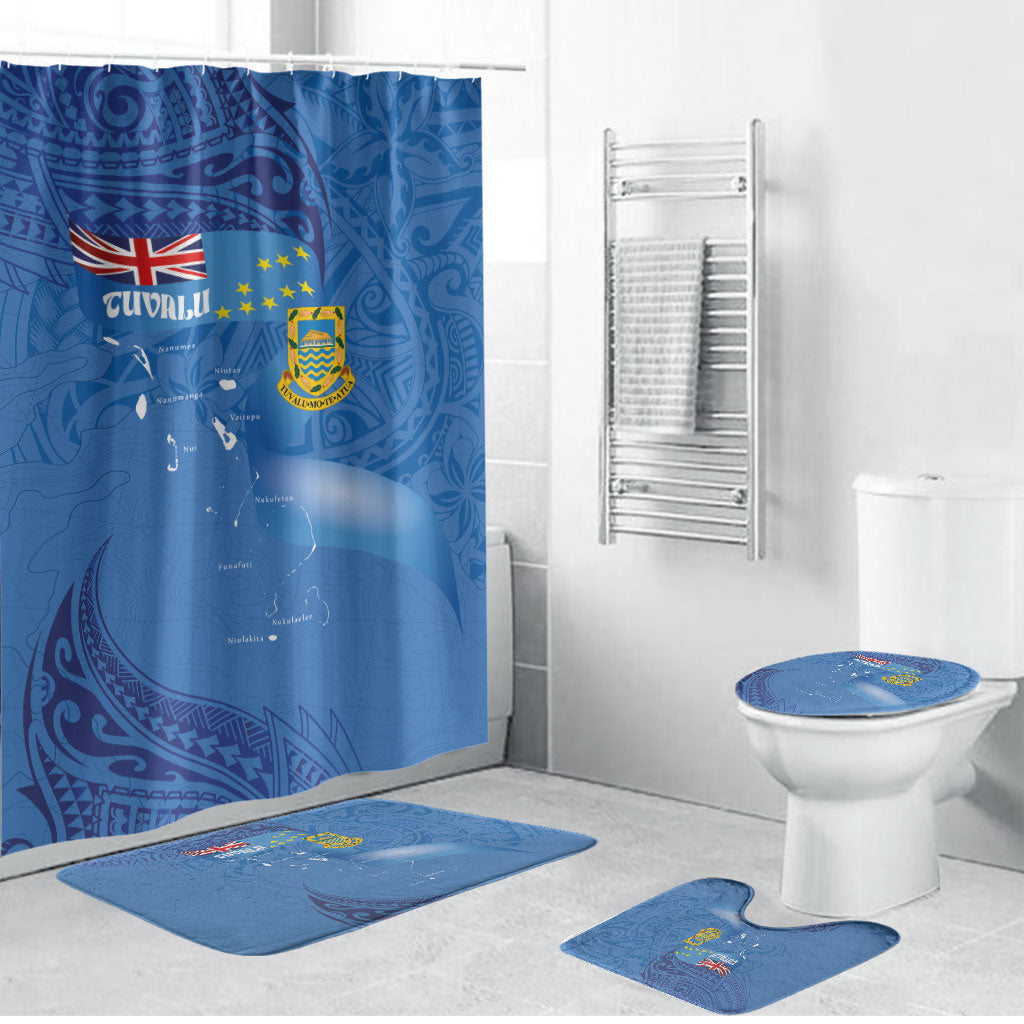 Tuvalu Heritage Bathroom Set Map of the Islands and Polynesia Pattern