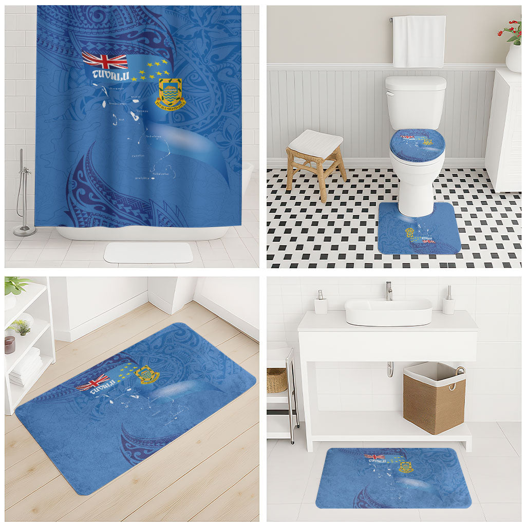 Tuvalu Heritage Bathroom Set Map of the Islands and Polynesia Pattern