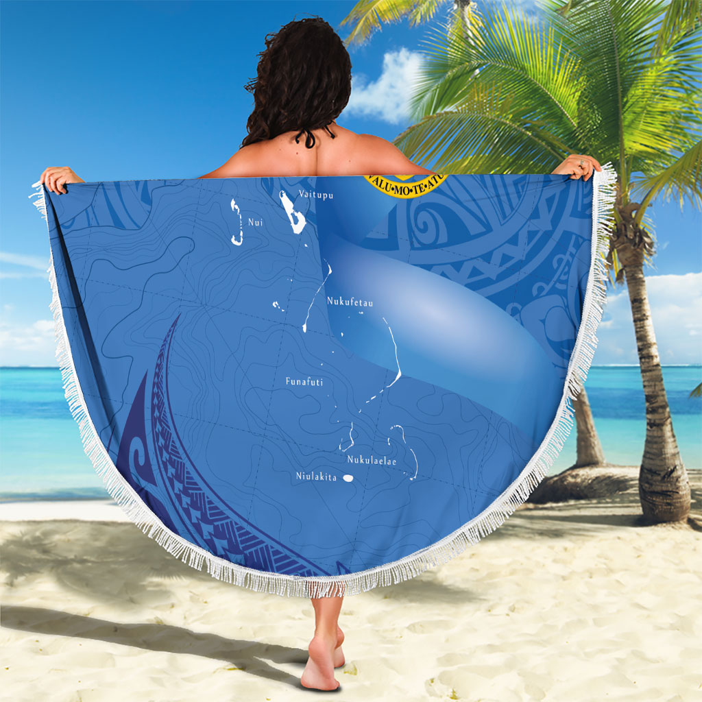 Tuvalu Heritage Beach Blanket Map of the Islands and Polynesia Pattern