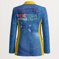 Tuvalu Heritage Blazer Map of the Islands and Polynesia Pattern