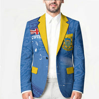 Tuvalu Heritage Blazer Map of the Islands and Polynesia Pattern