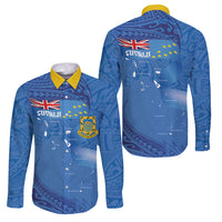 Tuvalu Heritage Family Matching Mermaid Dress and Hawaiian Shirt Map of the Islands and Polynesia Pattern