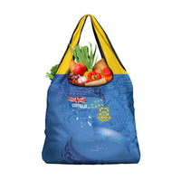 Tuvalu Heritage Grocery Bag Map of the Islands and Polynesia Pattern
