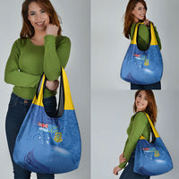 Tuvalu Heritage Grocery Bag Map of the Islands and Polynesia Pattern