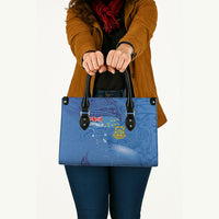 Tuvalu Heritage Leather Bag Map of the Islands and Polynesia Pattern