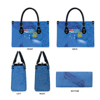 Tuvalu Heritage Leather Bag Map of the Islands and Polynesia Pattern