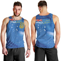 Tuvalu Heritage Men Tank Top Map of the Islands and Polynesia Pattern