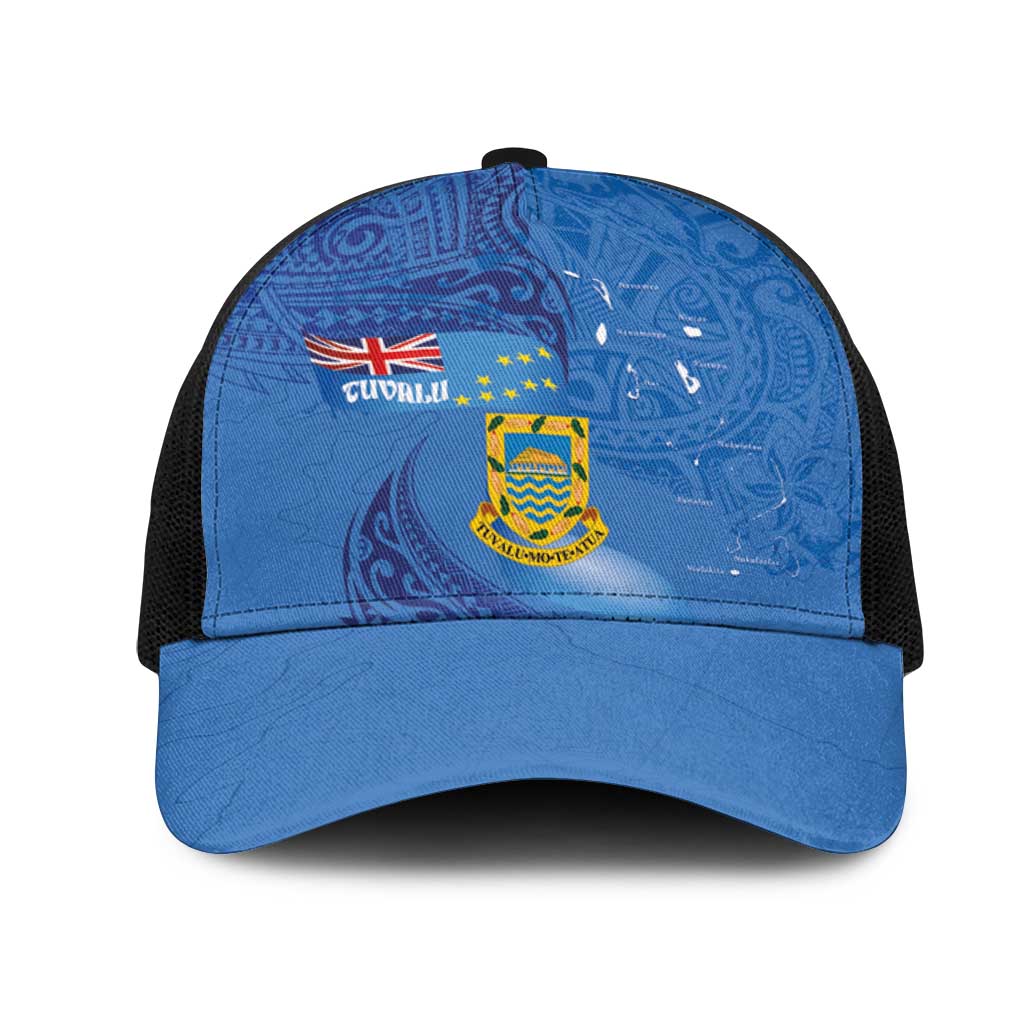 Tuvalu Heritage Mesh Trucker Cap Map of the Islands and Polynesia Pattern