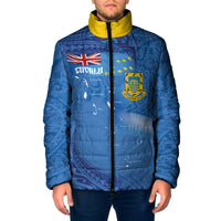 Tuvalu Heritage Padded Jacket Map of the Islands and Polynesia Pattern