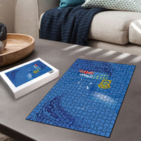 Tuvalu Heritage Puzzle Map of the Islands and Polynesia Pattern