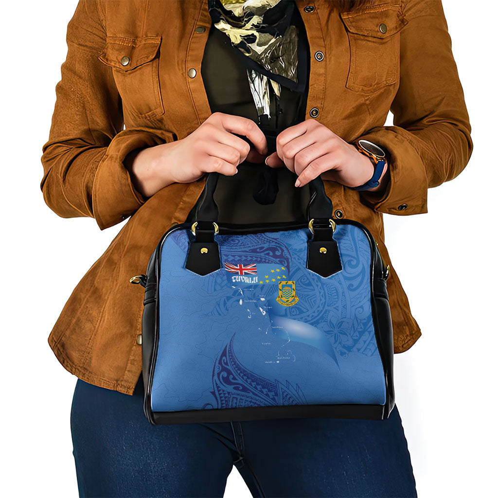 Tuvalu Heritage Shoulder Handbag Map of the Islands and Polynesia Pattern