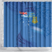 Tuvalu Heritage Shower Curtain Map of the Islands and Polynesia Pattern