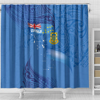 Tuvalu Heritage Shower Curtain Map of the Islands and Polynesia Pattern