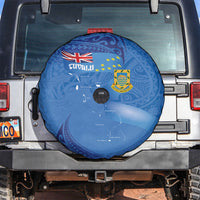 Tuvalu Heritage Spare Tire Cover Map of the Islands and Polynesia Pattern