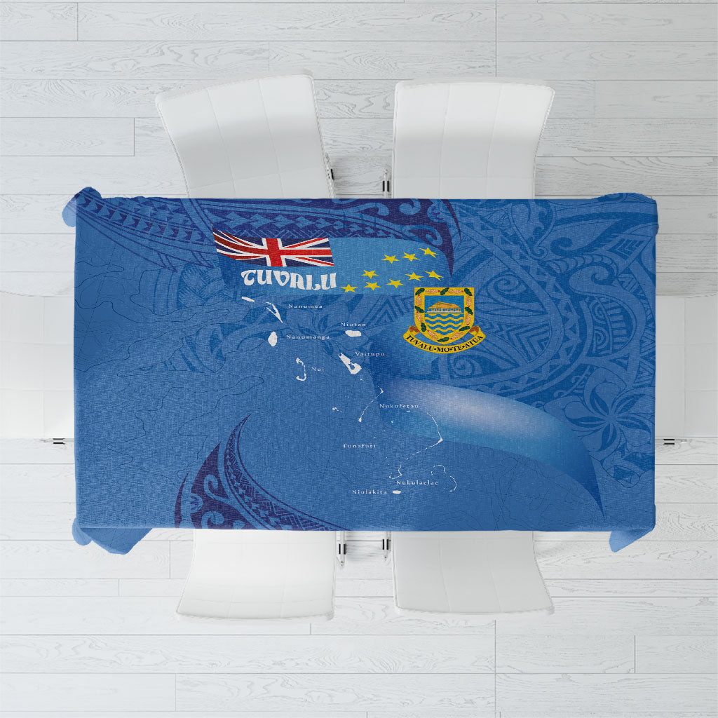Tuvalu Heritage Tablecloth Map of the Islands and Polynesia Pattern