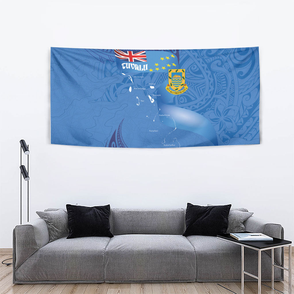 Tuvalu Heritage Tapestry Map of the Islands and Polynesia Pattern