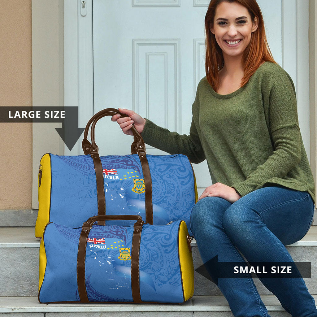 Tuvalu Heritage Travel Bag Map of the Islands and Polynesia Pattern