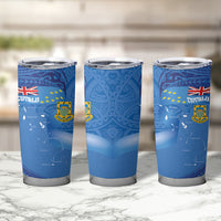 Tuvalu Heritage Tumbler Cup Map of the Islands and Polynesia Pattern