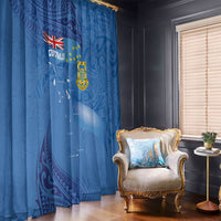 Tuvalu Heritage Window Curtain Map of the Islands and Polynesia Pattern