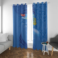 Tuvalu Heritage Window Curtain Map of the Islands and Polynesia Pattern