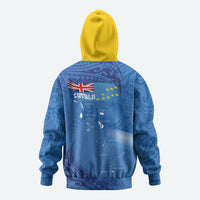 Tuvalu Heritage Zip Hoodie Map of the Islands and Polynesia Pattern