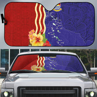 Kiribati Heritage Auto Sun Shade Map of the Islands and Polynesia Pattern