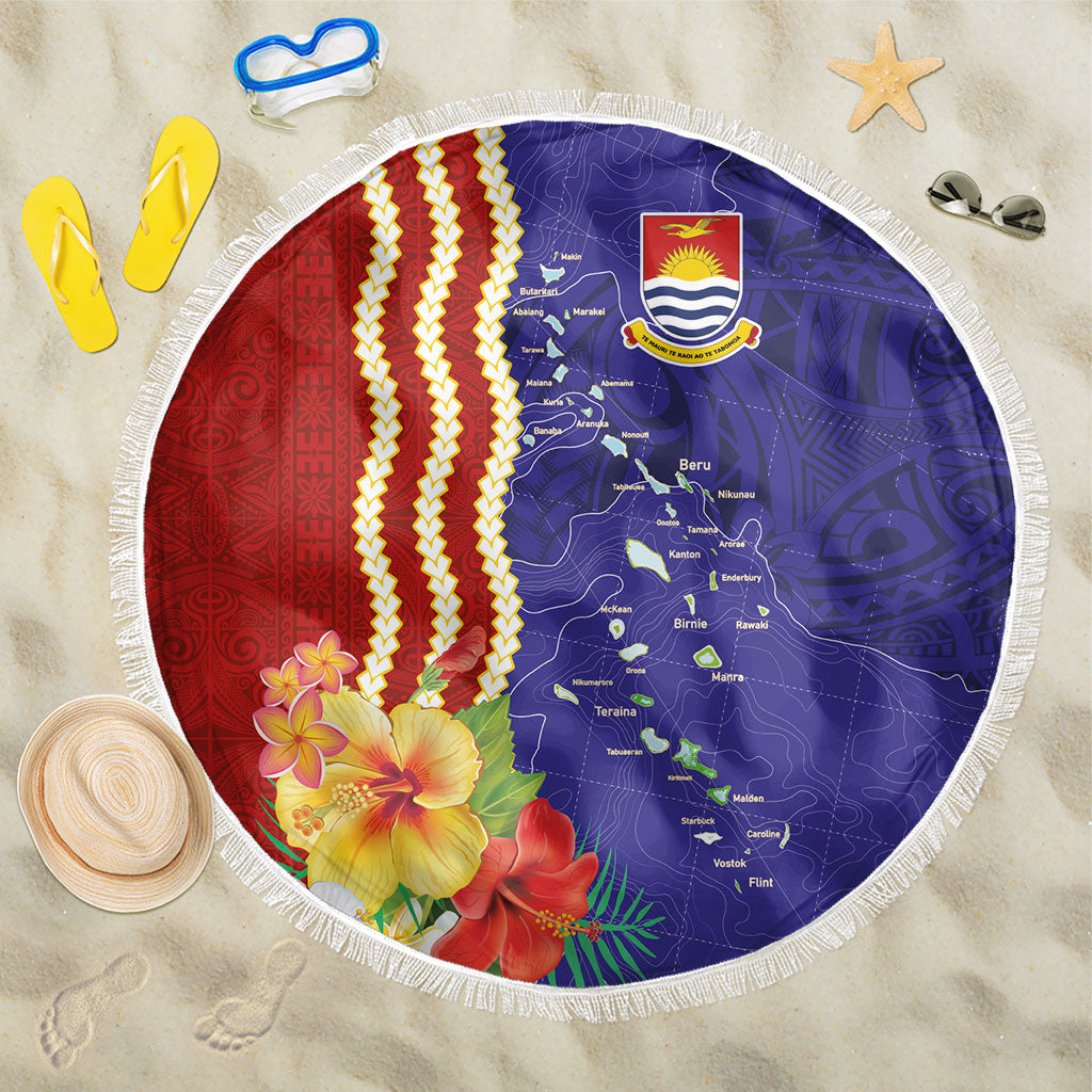 Kiribati Heritage Beach Blanket Map of the Islands and Polynesia Pattern