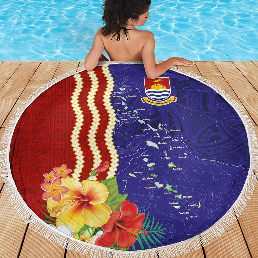 Kiribati Heritage Beach Blanket Map of the Islands and Polynesia Pattern