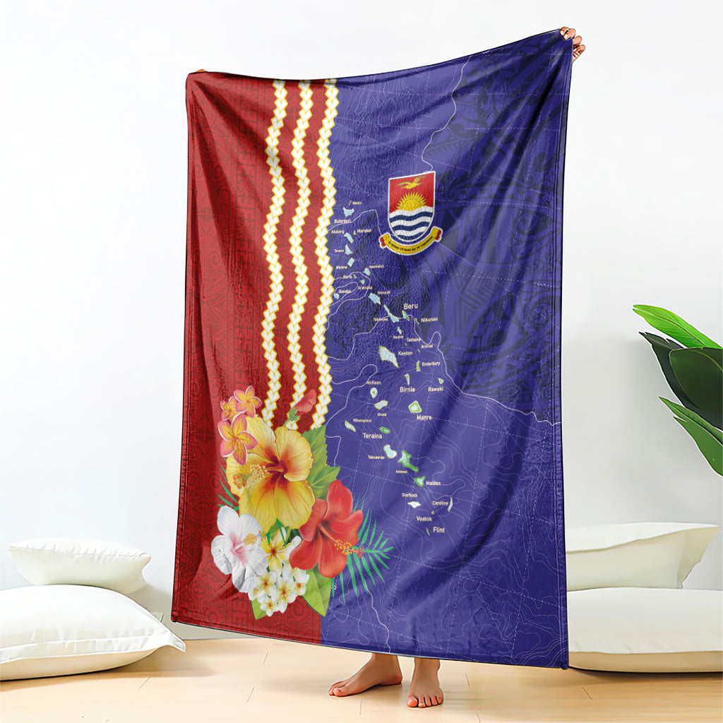 Kiribati Heritage Blanket Map of the Islands and Polynesia Pattern