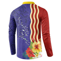 Kiribati Heritage Button Sweatshirt Map of the Islands and Polynesia Pattern