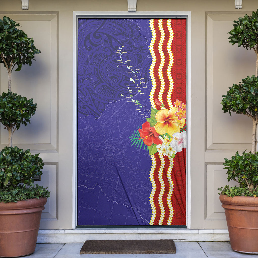 Kiribati Heritage Door Cover Map of the Islands and Polynesia Pattern