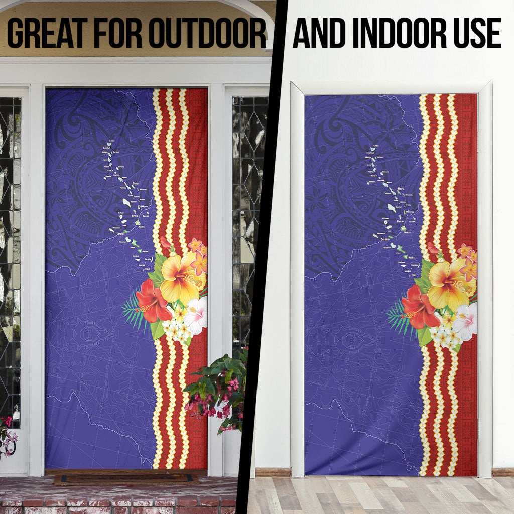 Kiribati Heritage Door Cover Map of the Islands and Polynesia Pattern