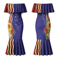 Kiribati Heritage Family Matching Mermaid Dress and Hawaiian Shirt Map of the Islands and Polynesia Pattern